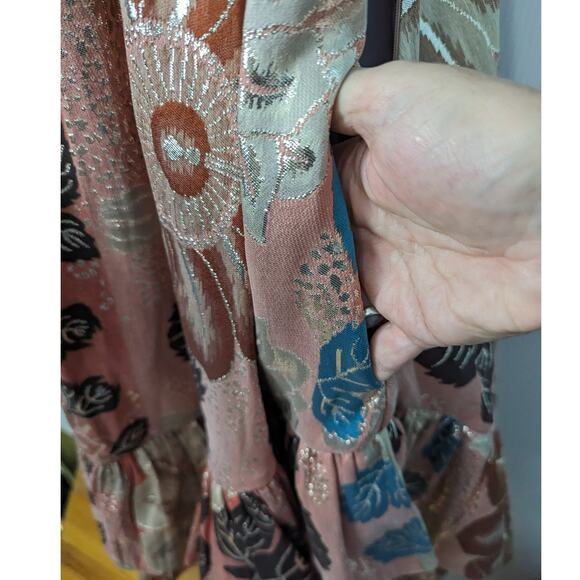 Ulla Johnson Fontaine Metallic Midi Dress Amaryllis Multicolor Runway  2 NWT - Picture 8 of 14